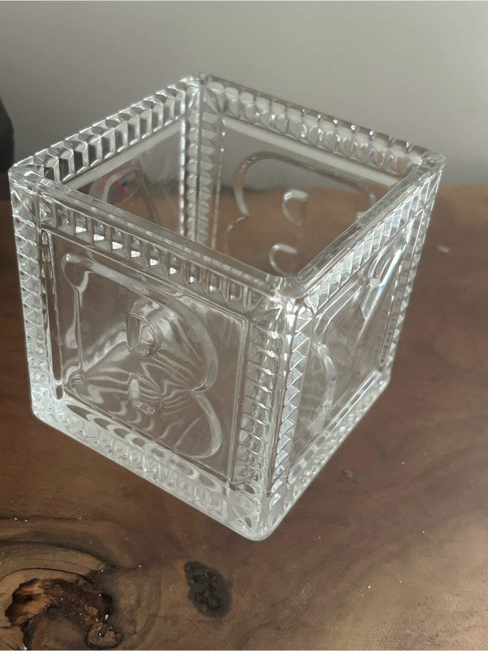 Teleflora Crystal BABY Block Cube vase nursery decor 4”